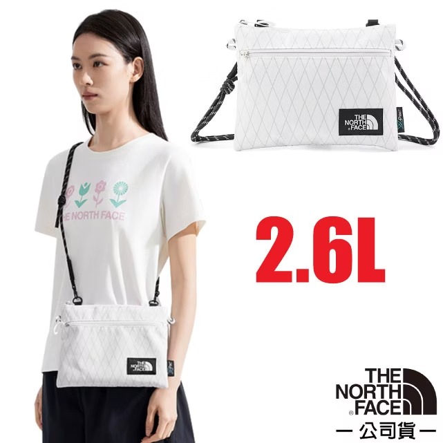 【The North Face】日用休閒隨身側背包2.6L.斜背包.單肩包.護照證件包袋/8DJQ-FN4 雪峰白✿30E010